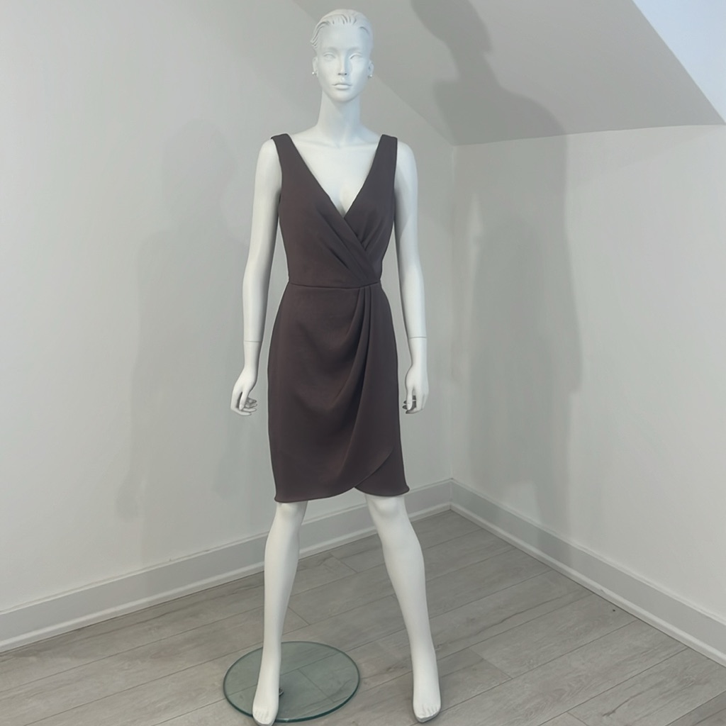 Nwt Sample Lela Rose Lr183 10 Bailey-Low Lustre Bronze Hammered Satin. Pristine.